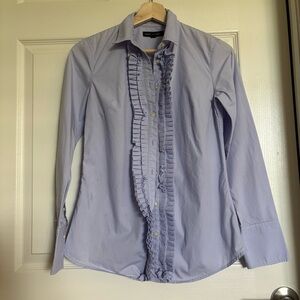 Banana Republic Light Blue Ruffle Shirt